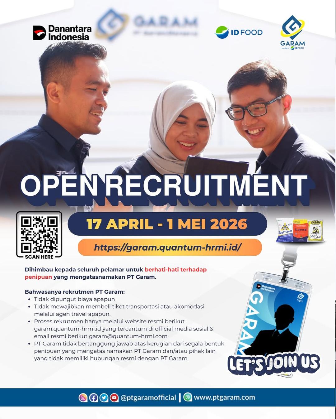 Open recruitment PT Garam