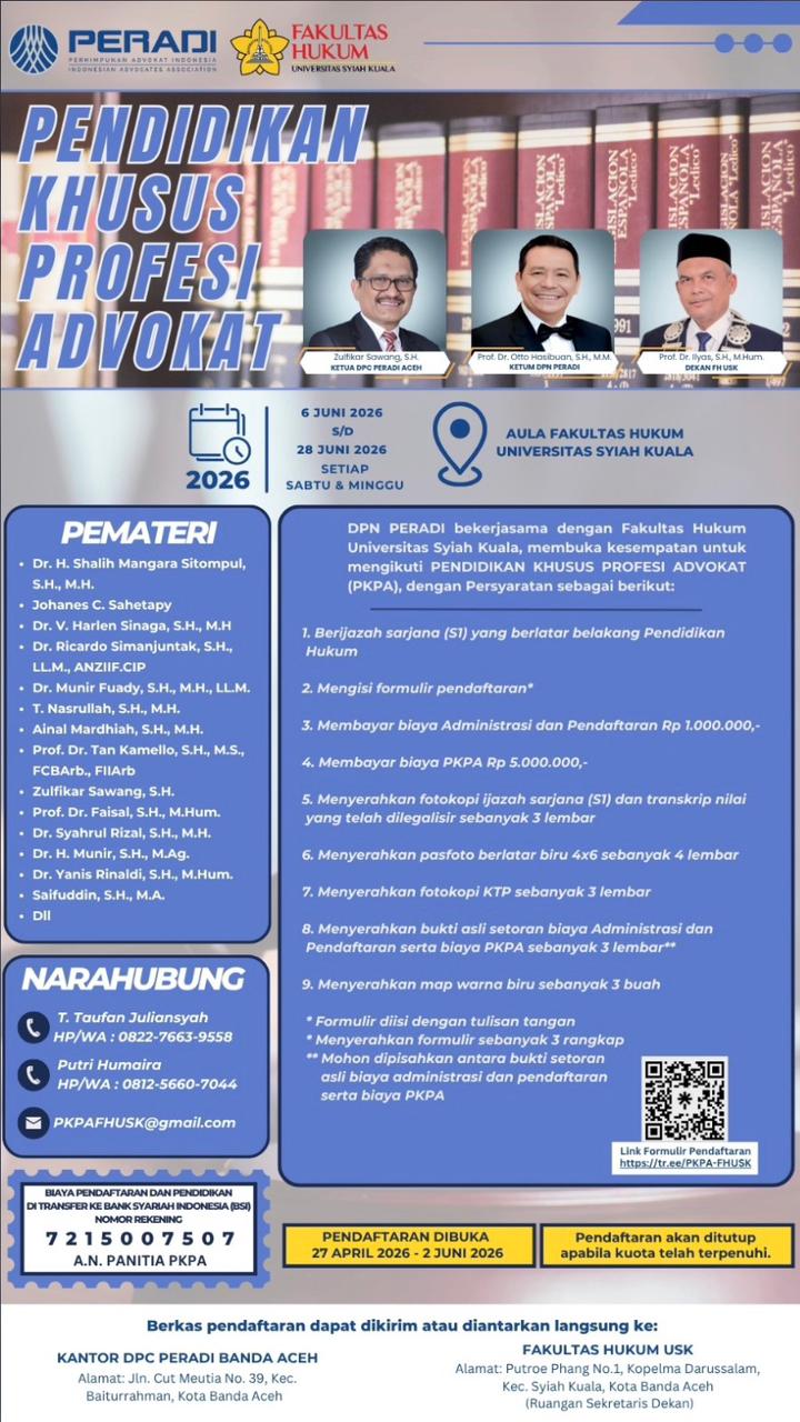 Pendidikan Khusus Profesi Advokat